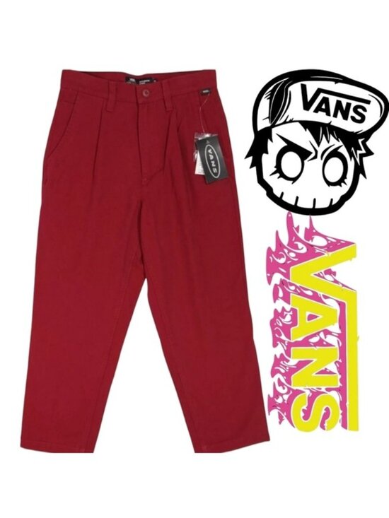 Vans Pants - Vans Authentic Knost La Curren Chino Loose Fit Women 25 waist Red Cotton New 042